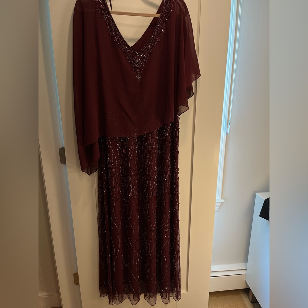 Burgundy beaded dress
